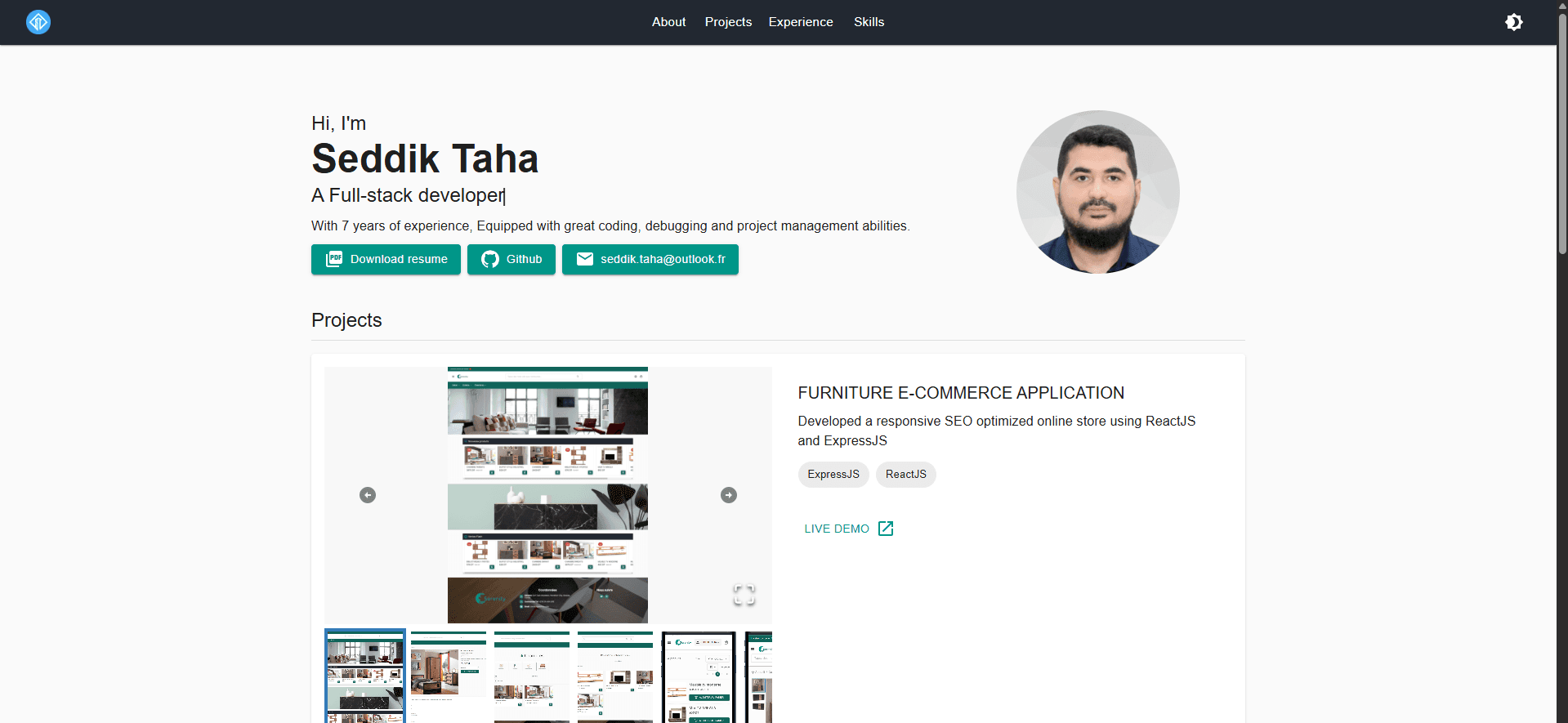 Personal Portfolio v1 screenshot 1