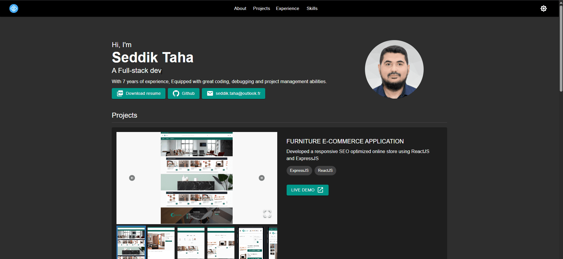 Personal Portfolio v1 screenshot 2
